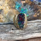 9kt Yellow Gold 9.79ct Boulder Opal ring - Masterpiece Jewellery Opal & Gems Sydney Australia | Online Shop