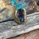 9kt Yellow Gold 9.79ct Boulder Opal ring - Masterpiece Jewellery Opal & Gems Sydney Australia | Online Shop