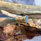 Gold Plated Silver solitaire band Opal doublet ring - Masterpiece Jewellery Opal & Gems Sydney Australia | Online Shop