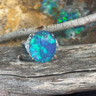 18kt White Gold Black Opal 7.42ct and diamond ring - Masterpiece Jewellery Opal & Gems Sydney Australia | Online Shop