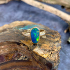 14kt Yellow Gold Oval shaped opal doublet and diamond ring - Masterpiece Jewellery Opal & Gems Sydney Australia | Online Shop