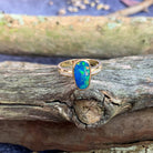 14kt Yellow Gold Oval shaped opal doublet and diamond ring - Masterpiece Jewellery Opal & Gems Sydney Australia | Online Shop