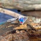 Sterling Silver 5mm Opal doublet split shank ring - Masterpiece Jewellery Opal & Gems Sydney Australia | Online Shop