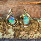 9kt Yellow Gold Boulder Opal 2.07ct earrings - Masterpiece Jewellery Opal & Gems Sydney Australia | Online Shop