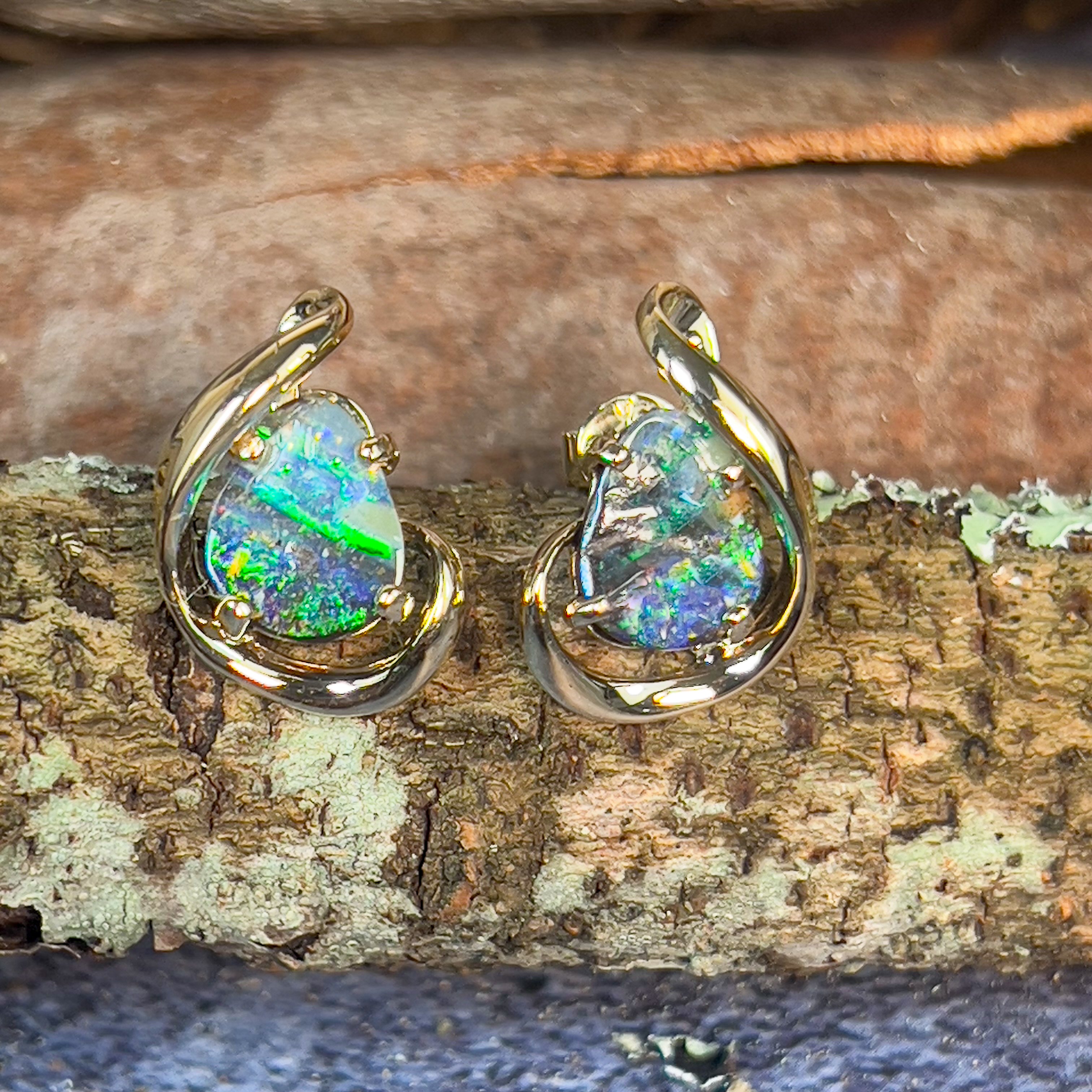 Antique Edwardian Black Opal and Diamond Pendant