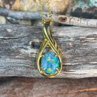 Gold plated sterling silver 10x8mm Opal triplet pendant - Masterpiece Jewellery Opal & Gems Sydney Australia | Online Shop