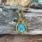 Gold plated sterling silver 10x8mm Opal triplet pendant - Masterpiece Jewellery Opal & Gems Sydney Australia | Online Shop