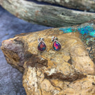 Sterling Silver pair of teardrop studs 8x5mm Opal triplet - Masterpiece Jewellery Opal & Gems Sydney Australia | Online Shop