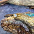 Gold plated silver White Opal 8x6mm solitaire ring - Masterpiece Jewellery Opal & Gems Sydney Australia | Online Shop