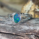 Sterling Silver oval 8x6mm Opal doublet split shank ring - Masterpiece Jewellery Opal & Gems Sydney Australia | Online Shop