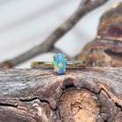 14kt Yellow Gold solitaire ring with one 0.49ct Black Opal - Masterpiece Jewellery Opal & Gems Sydney Australia | Online Shop