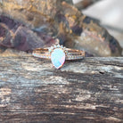 14kt Rose Gold pear shape Opal and diamond ring - Masterpiece Jewellery Opal & Gems Sydney Australia | Online Shop