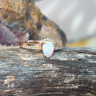 14kt Rose Gold pear shape Opal and diamond ring - Masterpiece Jewellery Opal & Gems Sydney Australia | Online Shop