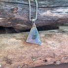 Sterling Silver Black Opal trapezoid shape pendant - Masterpiece Jewellery Opal & Gems Sydney Australia | Online Shop