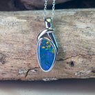 Sterling Silver Opal doublet pendant freeform blue red - Masterpiece Jewellery Opal & Gems Sydney Australia | Online Shop