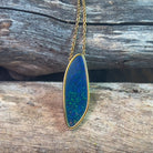 Gold plated Long freeform Opal doublet slider necklace - Masterpiece Jewellery Opal & Gems Sydney Australia | Online Shop