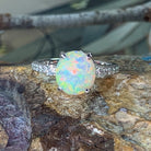 Platinum Black Crystal Opal 2.25ct and diamond ring - Masterpiece Jewellery Opal & Gems Sydney Australia | Online Shop