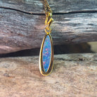 Gold plated Sterling Silver Opal doublet Marquise shape pendant - Masterpiece Jewellery Opal & Gems Sydney Australia | Online Shop