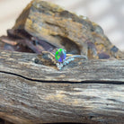 14kt White Gold V-shape Black Opal and diamond ring - Masterpiece Jewellery Opal & Gems Sydney Australia | Online Shop