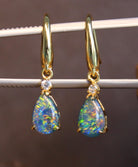 Silver Gold Plated Opal triplet earrings - Masterpiece Jewellery Opal & Gems Sydney Australia | Online Shop