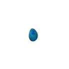 Australian opal doublet 0.52ct freeform, blue with green and yellow, on a white background