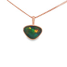 9 x 11mm freeform Australian opal triplet pendant in rose gold-plated silver