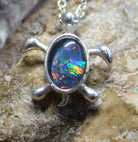 Sterling Silver Turtle design Opal pendant - Masterpiece Jewellery Opal & Gems Sydney Australia | Online Shop