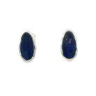 11 x 6mm pear-shaped Australian opal doublet earrings in sterling silver