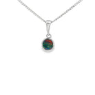 5mm round Australian opal doublet pendant in sterling silver