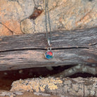 5mm Australian opal doublet pendant in sterling silver, red, blue and green
