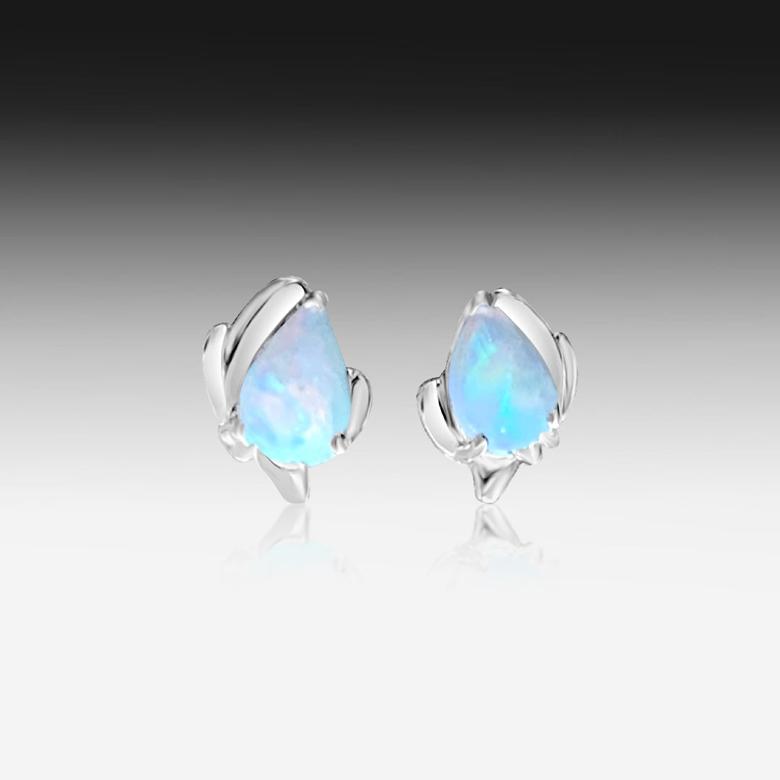 Sterling Silver Tear drop 7x5mm Opal studs - Masterpiece Jewellery Opal & Gems Sydney Australia | Online Shop