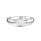 Sterling Silver solitaire horizontal set Oval 6x4mm Opal ring - Masterpiece Jewellery Opal & Gems Sydney Australia | Online Shop