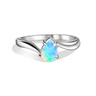 Sterling Silver Opal 7x5mm teardrop ring - Masterpiece Jewellery Opal & Gems Sydney Australia | Online Shop