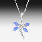 Sterling Silver Dragonfly Marquise shape Opal pendant - Masterpiece Jewellery Opal & Gems Sydney Australia | Online Shop