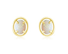 Sterling Silver Gold plated White Opal studs - Masterpiece Jewellery Opal & Gems Sydney Australia | Online Shop