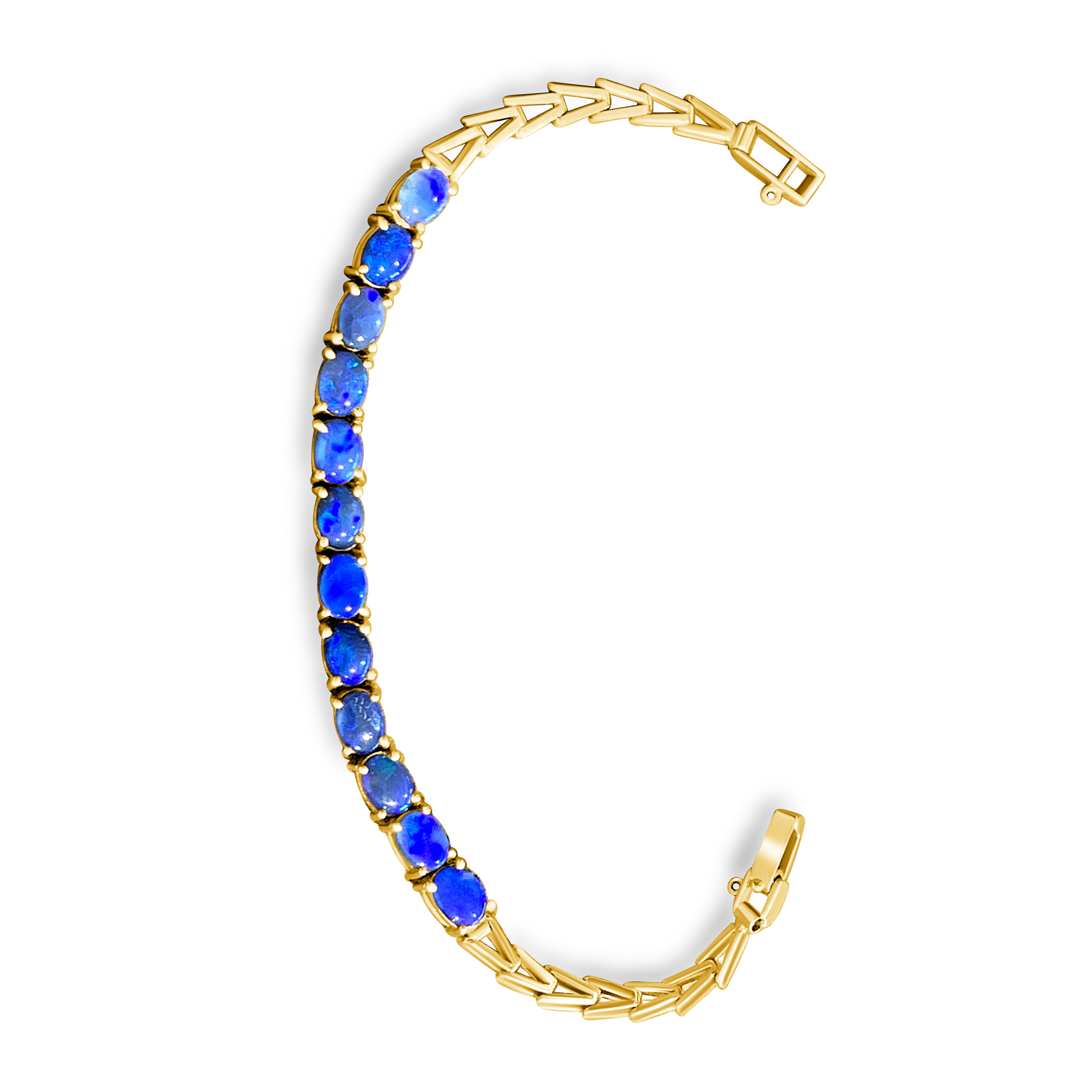 18kt Yellow Gold Black Opal 4.2ct bracelet - Masterpiece Jewellery Opal & Gems Sydney Australia | Online Shop