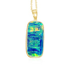 14kt Yellow Gold Opal doublet 9.26ct rectangular pendant - Masterpiece Jewellery Opal & Gems Sydney Australia | Online Shop