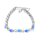 Sterling Silver 8x6mm Light Opal Blue bracelet 19.5cm - Masterpiece Jewellery Opal & Gems Sydney Australia | Online Shop