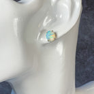 Sterling Silver Crystal Opal 10x8mm studs - Masterpiece Jewellery Opal & Gems Sydney Australia | Online Shop