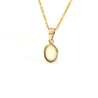 9kt Yellow Gold bezel set pendant 8x6mm White Opal - Masterpiece Jewellery Opal & Gems Sydney Australia | Online Shop