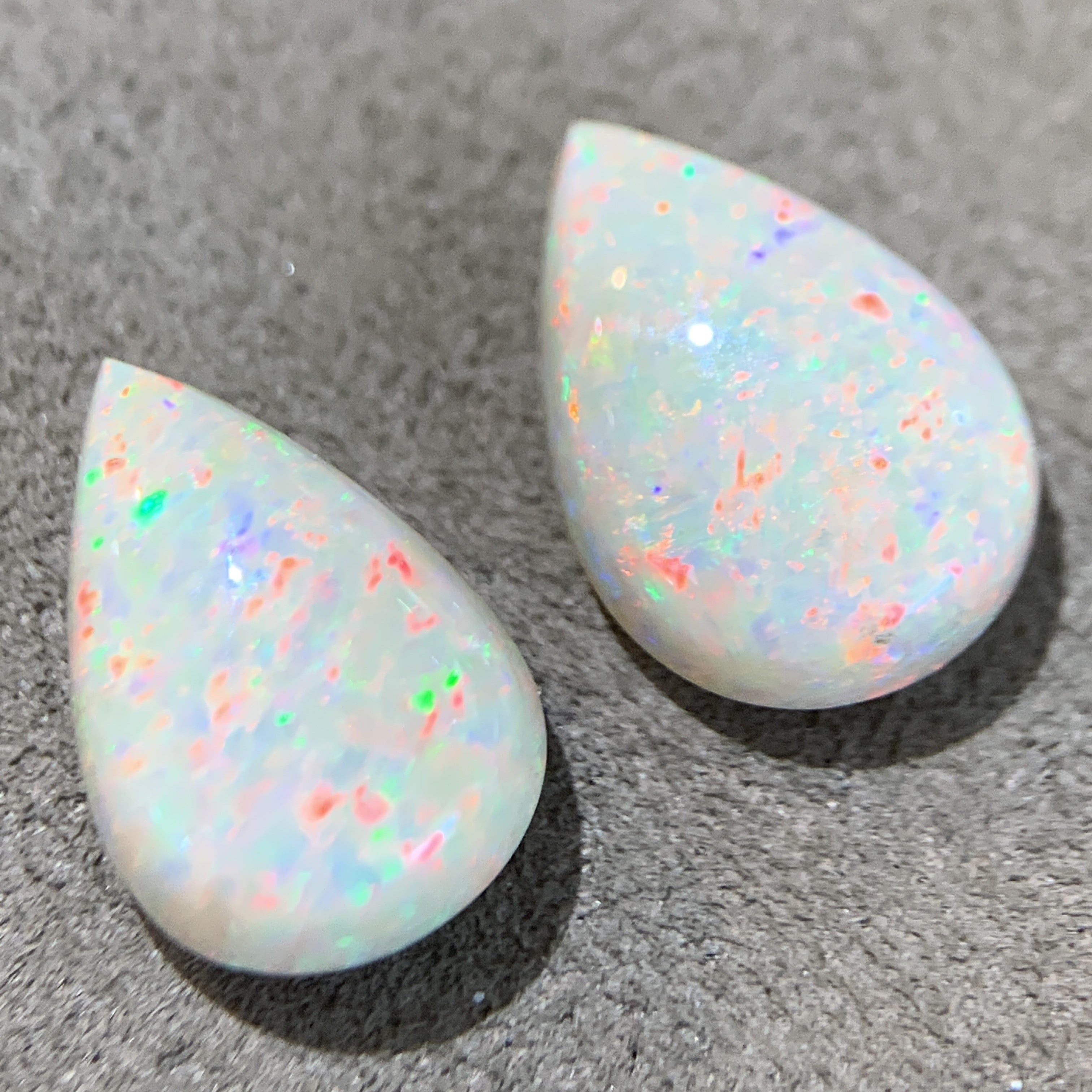 Pair of Pearshape Dark Opals 7.81ct - Masterpiece Jewellery Opal & Gems Sydney Australia | Online Shop