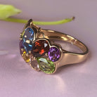 18kt Rose Gold Multi colour Gem dress ring - Masterpiece Jewellery Opal & Gems Sydney Australia | Online Shop