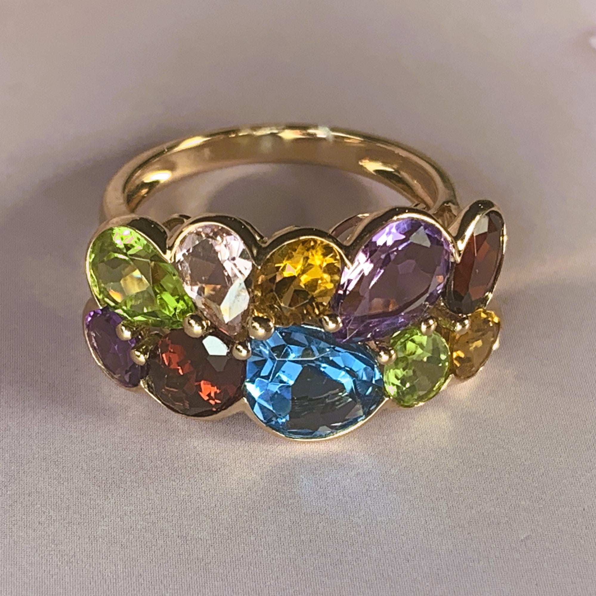 18kt Rose Gold Multi colour Gem dress ring - Masterpiece Jewellery Opal & Gems Sydney Australia | Online Shop