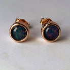 Rose Gold Plated 5mm bezel set earrings - Masterpiece Jewellery Opal & Gems Sydney Australia | Online Shop