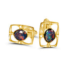 Gold Plated 9x7mm Opal triplet Cufflinks - Masterpiece Jewellery Opal & Gems Sydney Australia | Online Shop