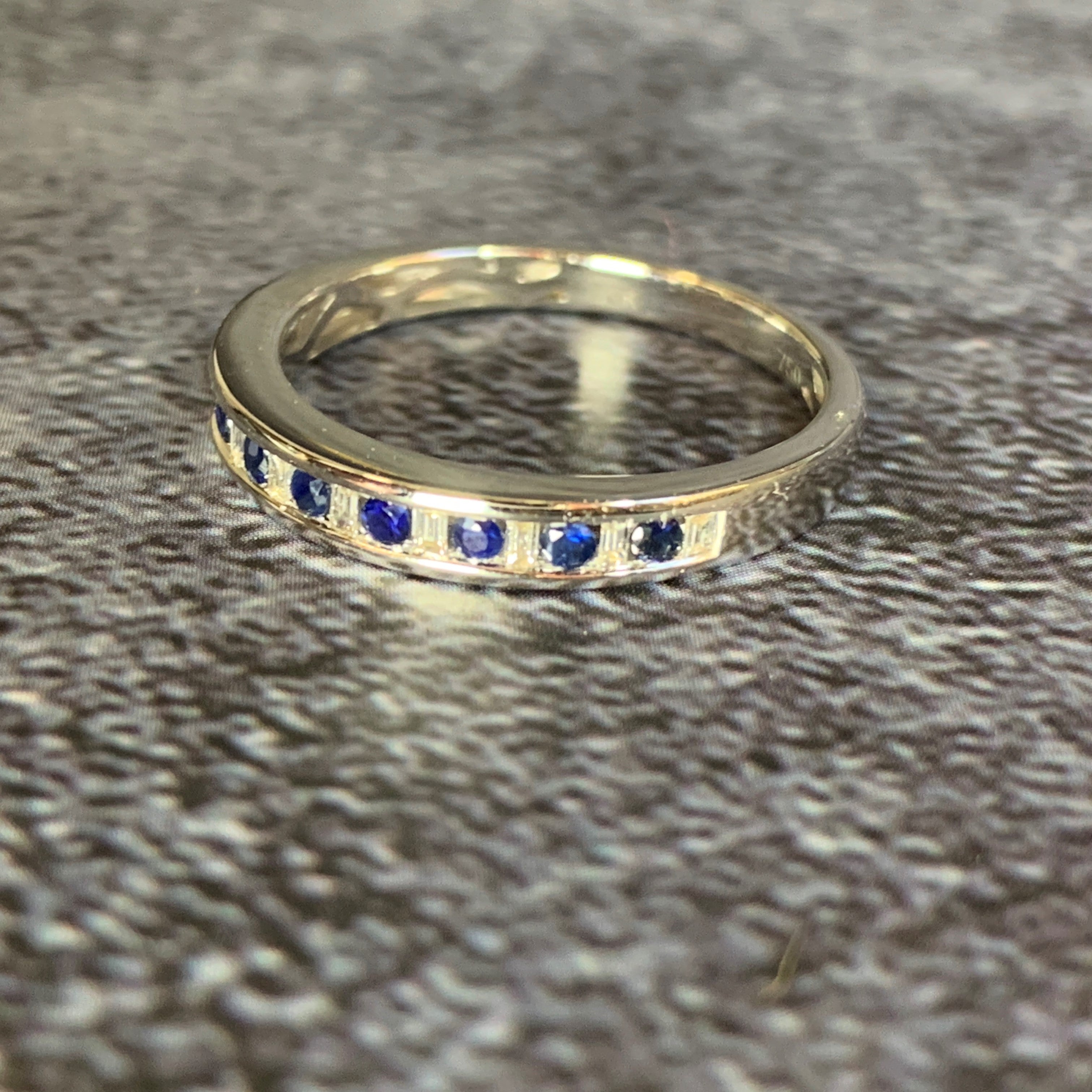 18kt White Gold eternity alternating Sapphire and Diamond ring - Masterpiece Jewellery Opal & Gems Sydney Australia | Online Shop