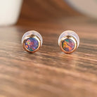 14kt Rose Gold 3mm Opal studs round - Masterpiece Jewellery Opal & Gems Sydney Australia | Online Shop