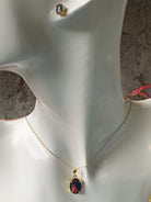 Gold Plate Silver Oval pendant and earring stud set - Masterpiece Jewellery Opal & Gems Sydney Australia | Online Shop
