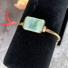 18kt Yellow Gold Black Opal Diamond bangle - Masterpiece Jewellery Opal & Gems Sydney Australia | Online Shop