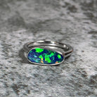 Sterling Silver Opal 14.4x6.2mm rings - Masterpiece Jewellery Opal & Gems Sydney Australia | Online Shop